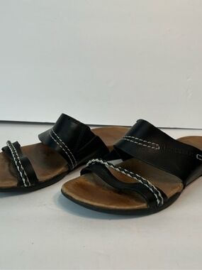 Merrell Black and Brown Women's Slip-On Sandals